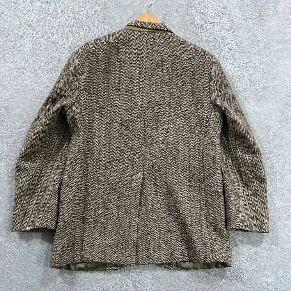VTG Harris Tweed Blazer Men 40R Scottish Wool‎ Nordstrom Herringbone Sport Coat